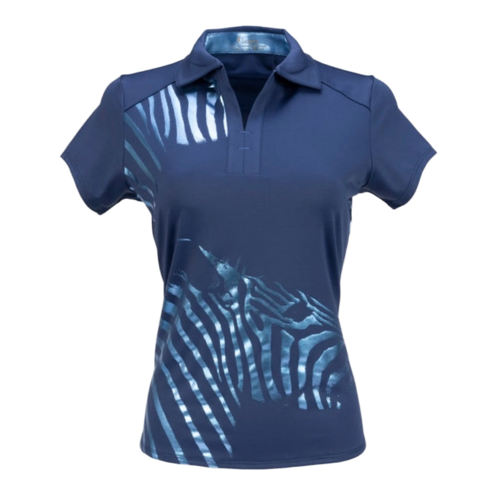 Lopez blue zebra golf polo shirt